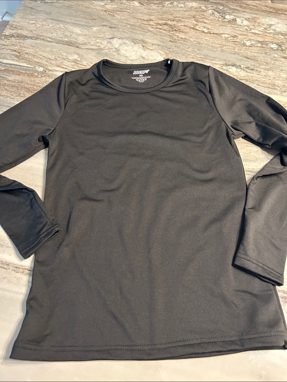 Black Long Sleeve Performance Top fleece lined for warmth women’s Sz XS